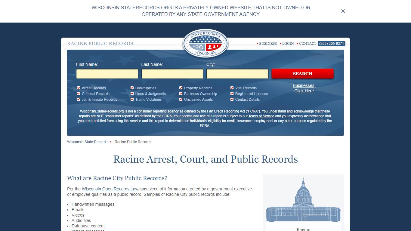 Racine Arrest and Public Records | Wisconsin.StateRecords.org